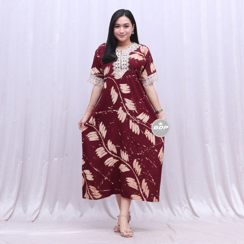 Dianputri - Daster Arab Zeema | Rayon Super Grade A | Resleting Depan Busui | Renda Milo Ori