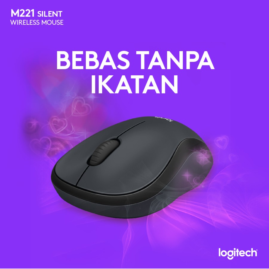 Logitech M221 Mouse Wireless Silent Click - Garansi Resmi