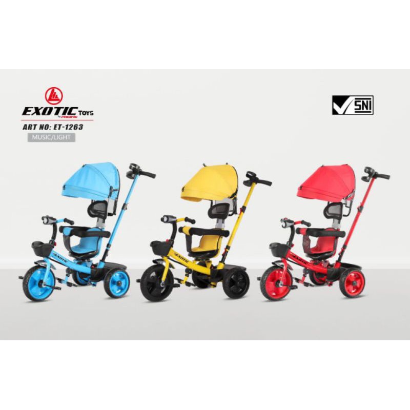 Sepeda Anak Roda Tiga Exotic ET1263 ET-1263 Tricycle Sepeda Roda 3 BMX Kids Trike Kursi Bisa Diputar
