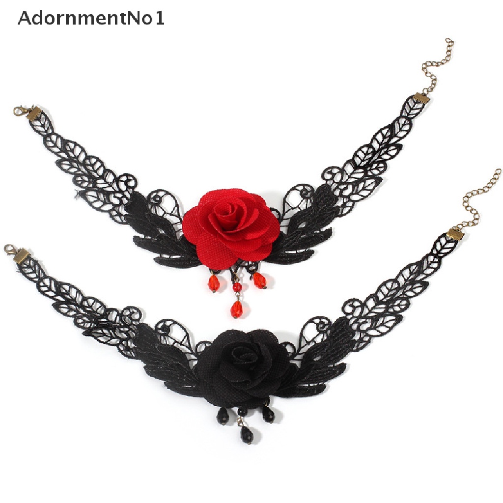 (AdornmentNo1) Kalung Choker Lace Banyak Lapis Gaya Retro Gothic Punk Untuk Wanita