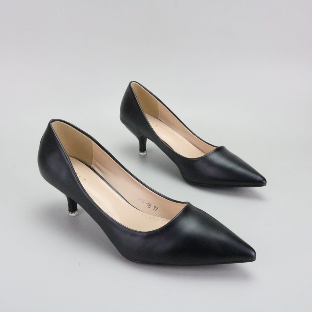 Vinz Shoes - [ 6 Warna ] Viditi Esme Doff Sepatu Import Wanita Heels Prewed Wedding Nikah-BLACK