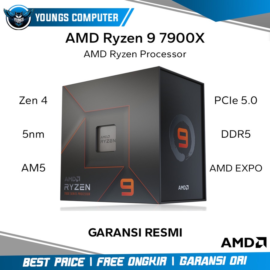 AMD RYZEN 9 7900X BOX | 5.6GHz 12C 24T | Processor AM5 Raphael Zen 4