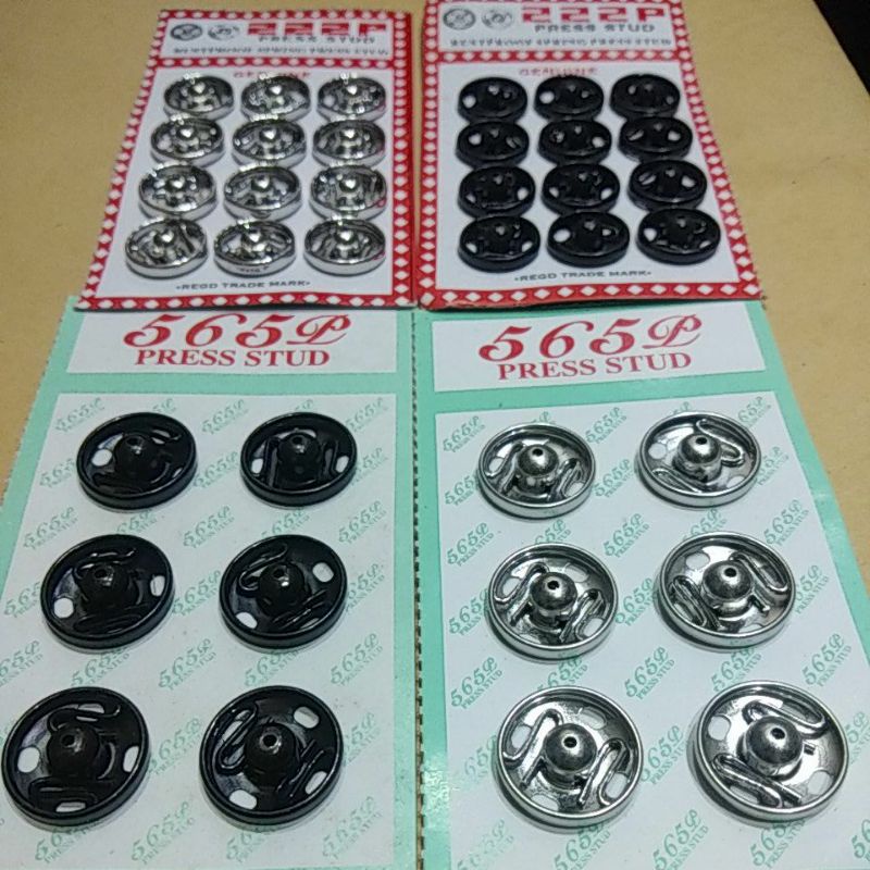 kancing cetek besar / press stud / kancing jepret ukuran 12mm & 14mm
