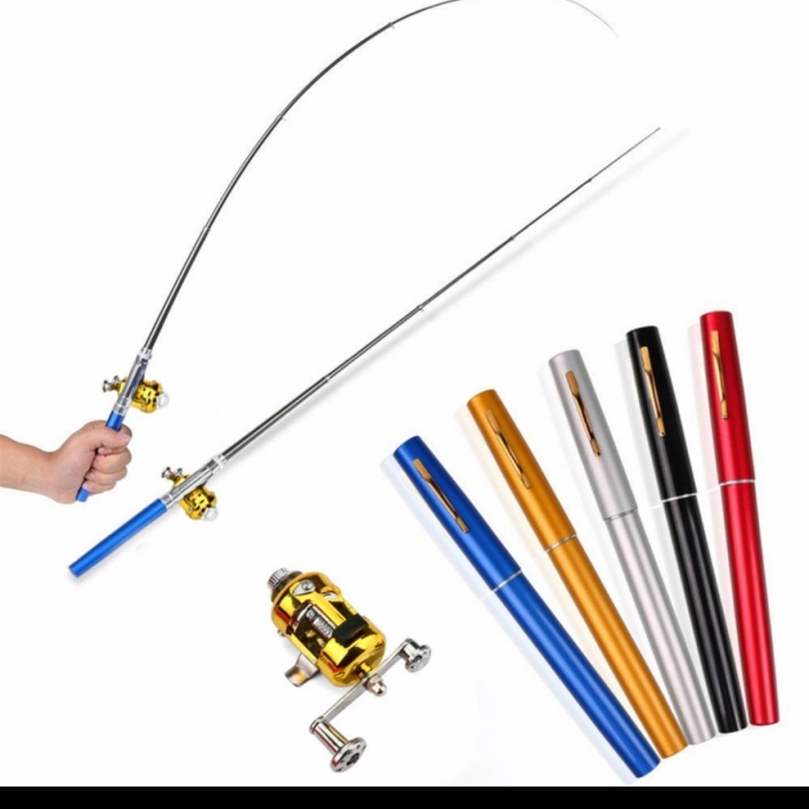 IKILOSHOP Pen Fishing Rod Alat Pancing Pena Set Aksesoris Kail Umpan Reel Hook Ikan Top