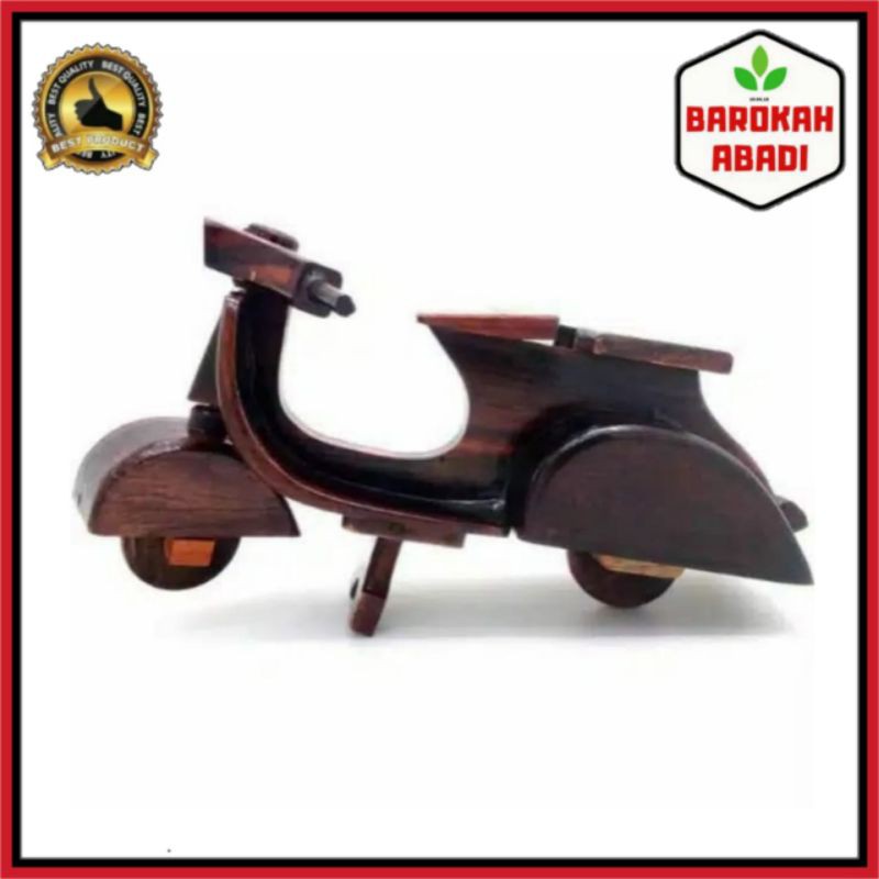 Vespa Klasik Kayu Hiasan Miniatur Pajangan Meja Koleksi Kerajinan Tangan