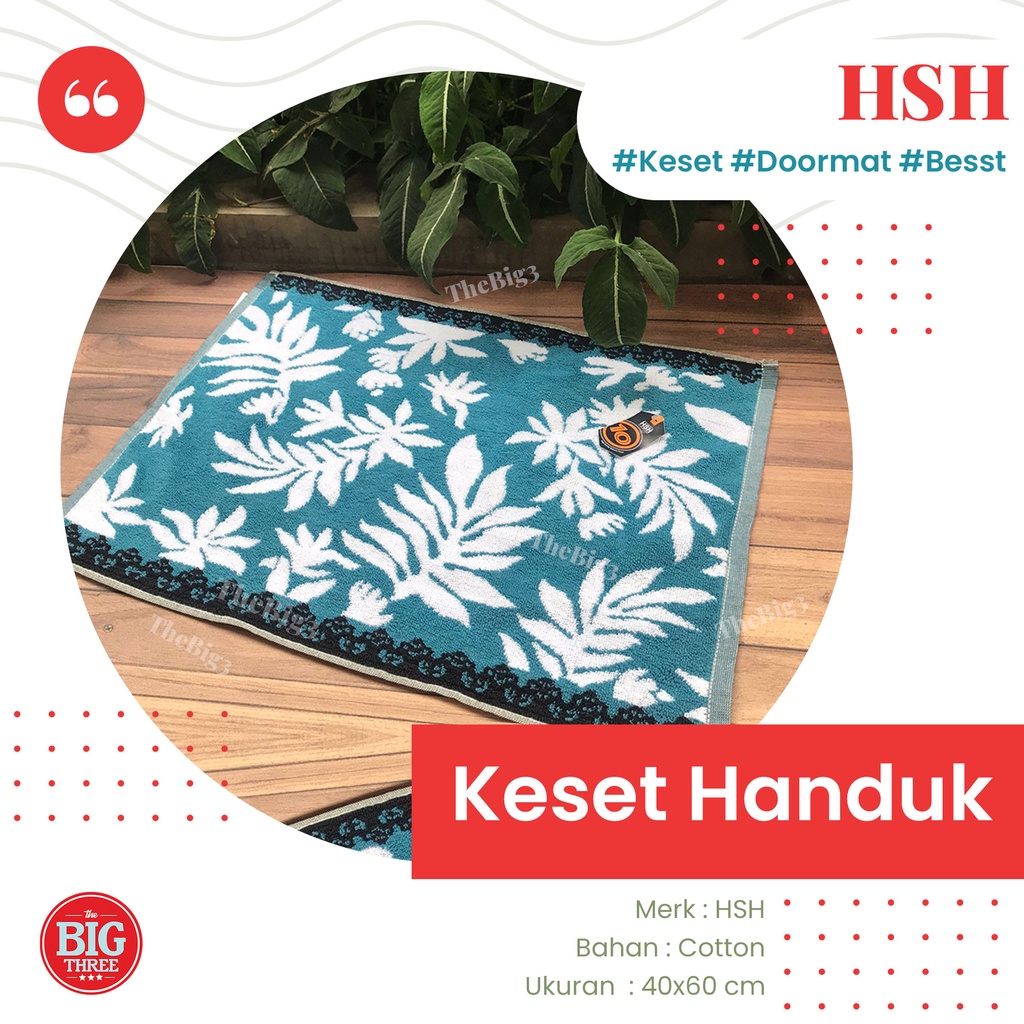 HSH Keset Handuk 40x60 cm motif minimalis strip daun abstrak Wave Line Dots Pineapple Aljabari Heart Crest  - 40 x 60 TBT Bath Mat Kamar Mandi