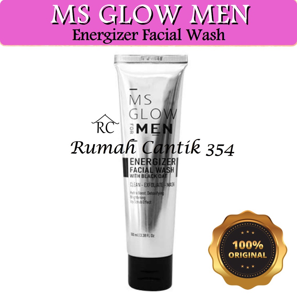 MS Glow For Men Energizer Facial Wash Rumah Cantik 354 Sabun Pembersih Wajah