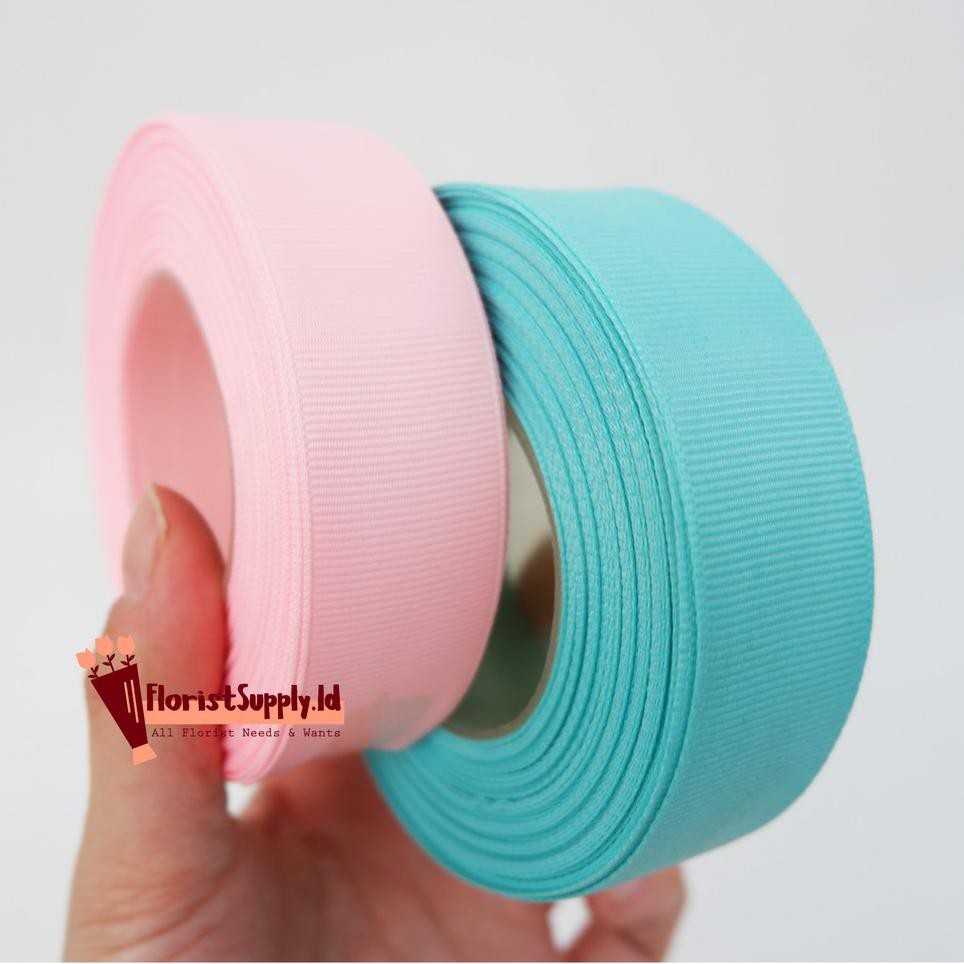 

TopMurah Pita salur / gross grain warna pastel 1 inch / 2,5 cm