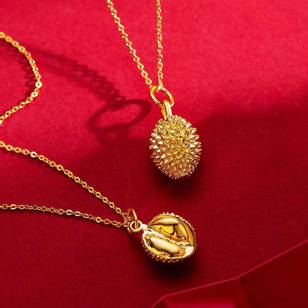 Mxbeauty Kalung Wanita Trendy Pasir Mengkilap Desain Niche Durian Liontin Gadis Necklace