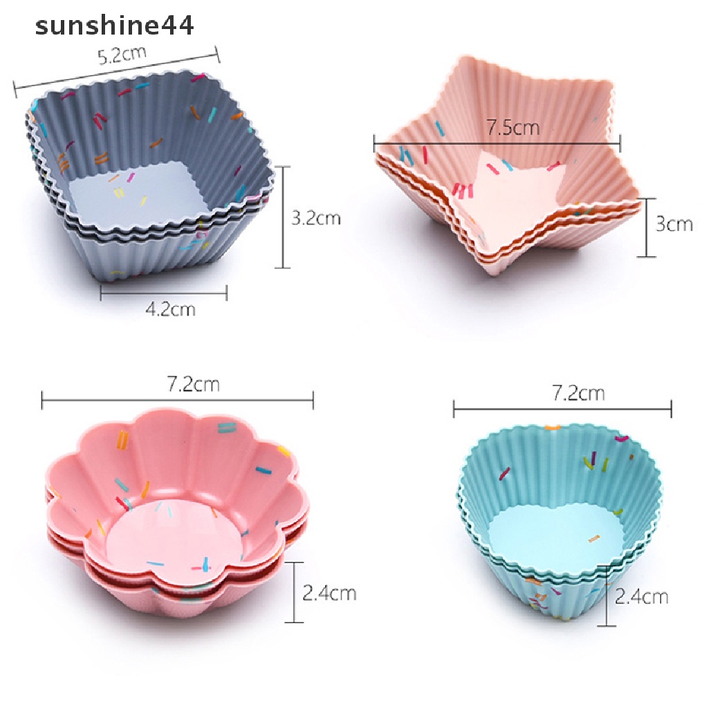 Sunshine 12pcs Cetakan Kue Muffin / Cupcake DIY Bahan Silikon