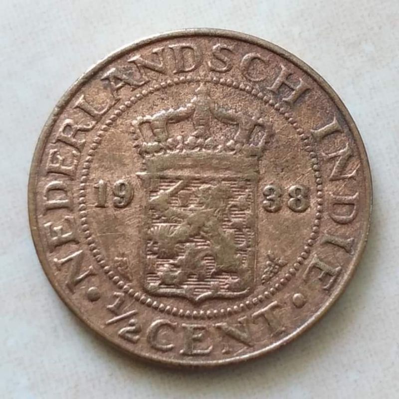 Koin Kuno 1/2 Cent Nederland Indie Benggol 1938 - A3