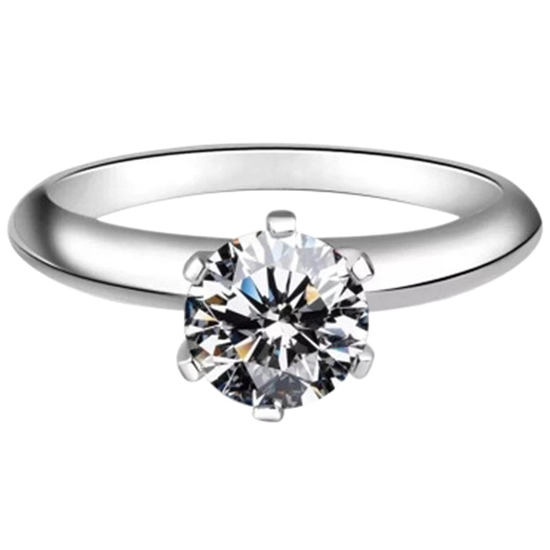 Moissanite ring Classic style Round Cut Ring Single Row Diamond Ring 1ct 2ct 3ct