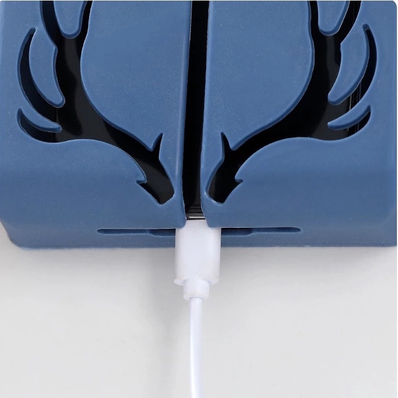 1Pc 10cm Hollow Antler Pattern PP Plastic Multi-purpose Wall-mounted  Charging Holder Storage Boxes For Mobile Phone Equipment