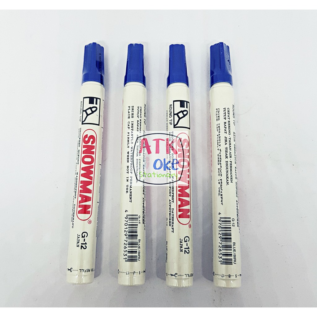 

Spidol Snowman Permanent maker G-12 ( tidak bisa di hapus ) Biru