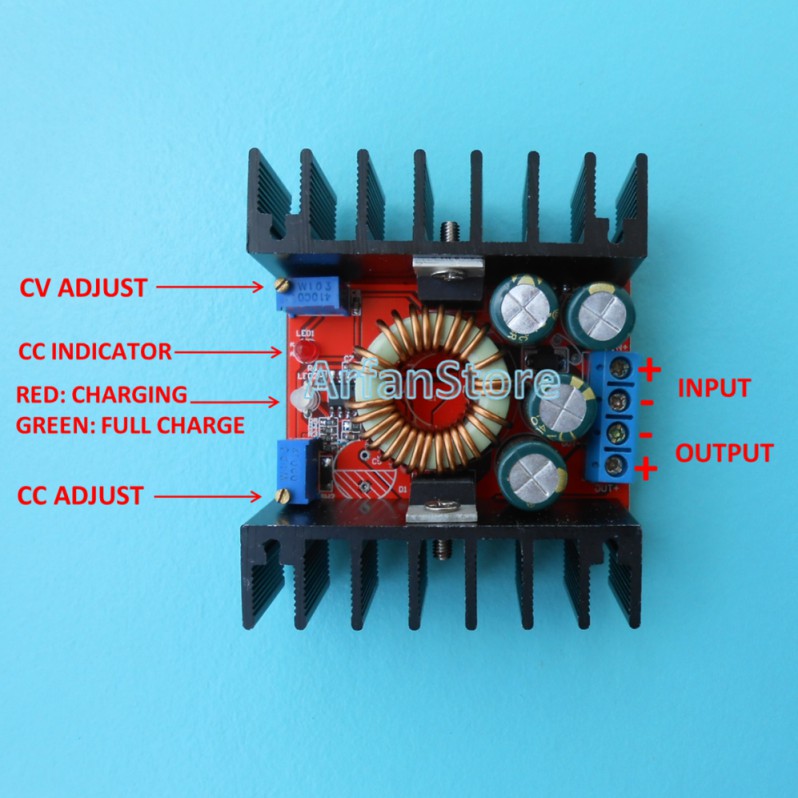 10A 200W DC Buck Step Down Converter CC CV Driver LED charge Battery