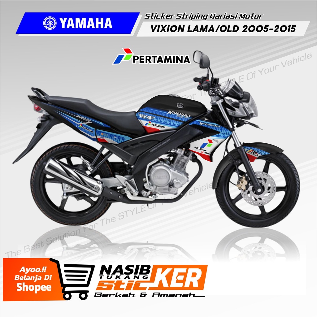 STRIPING STIKER VARIASI | DECAL MOTOR YAMAHA | STRIPING YAMAHA VIXION OLD LAMA LIVERY PERTAMINA MAND