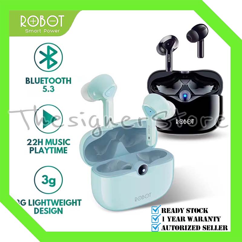 Robot T30 TWS Wireless Earphone Bluetooth True Wireless Headset Bluetooth Earbuds - Garansi 1 Tahun