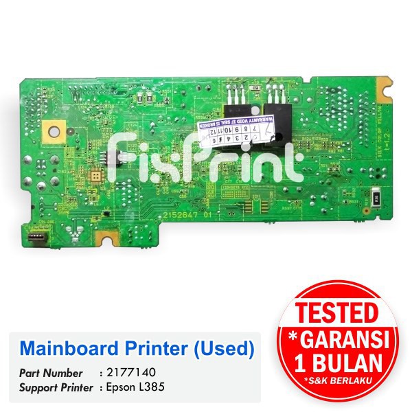 Mainboard Mtoherboard Printer Epson L385  Logic Board Printer Epson L385 l385 Original Bekas