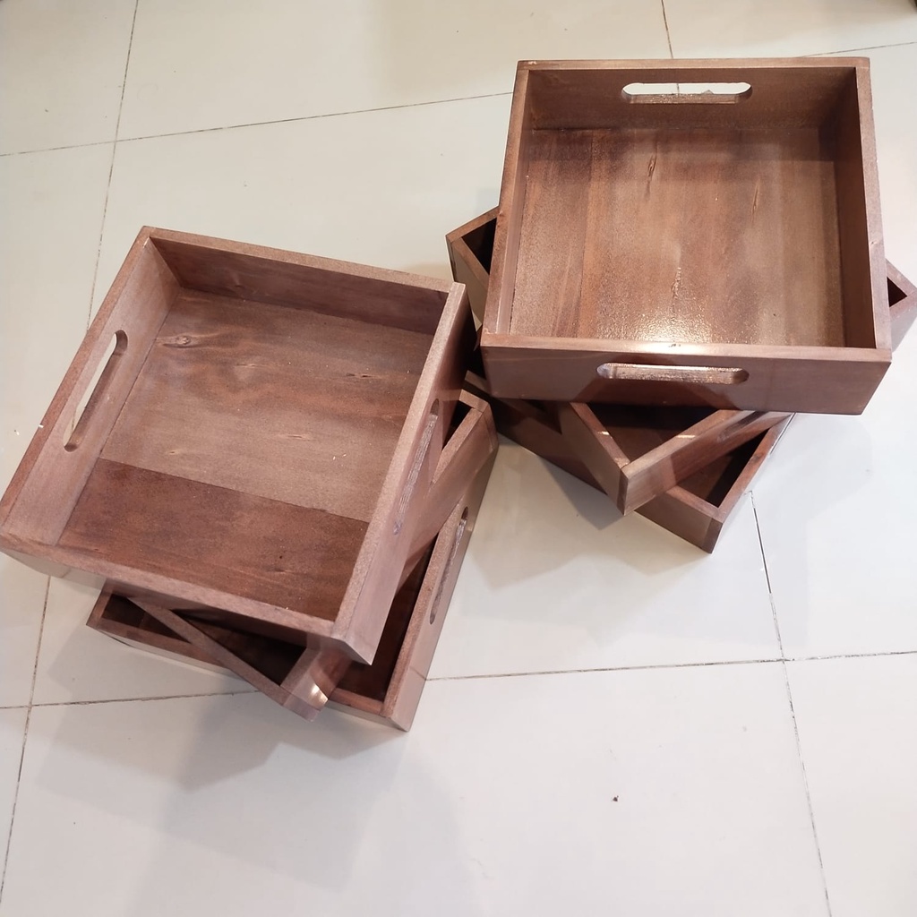 Nampan Baki 25x25x7cm / Wooden Tray