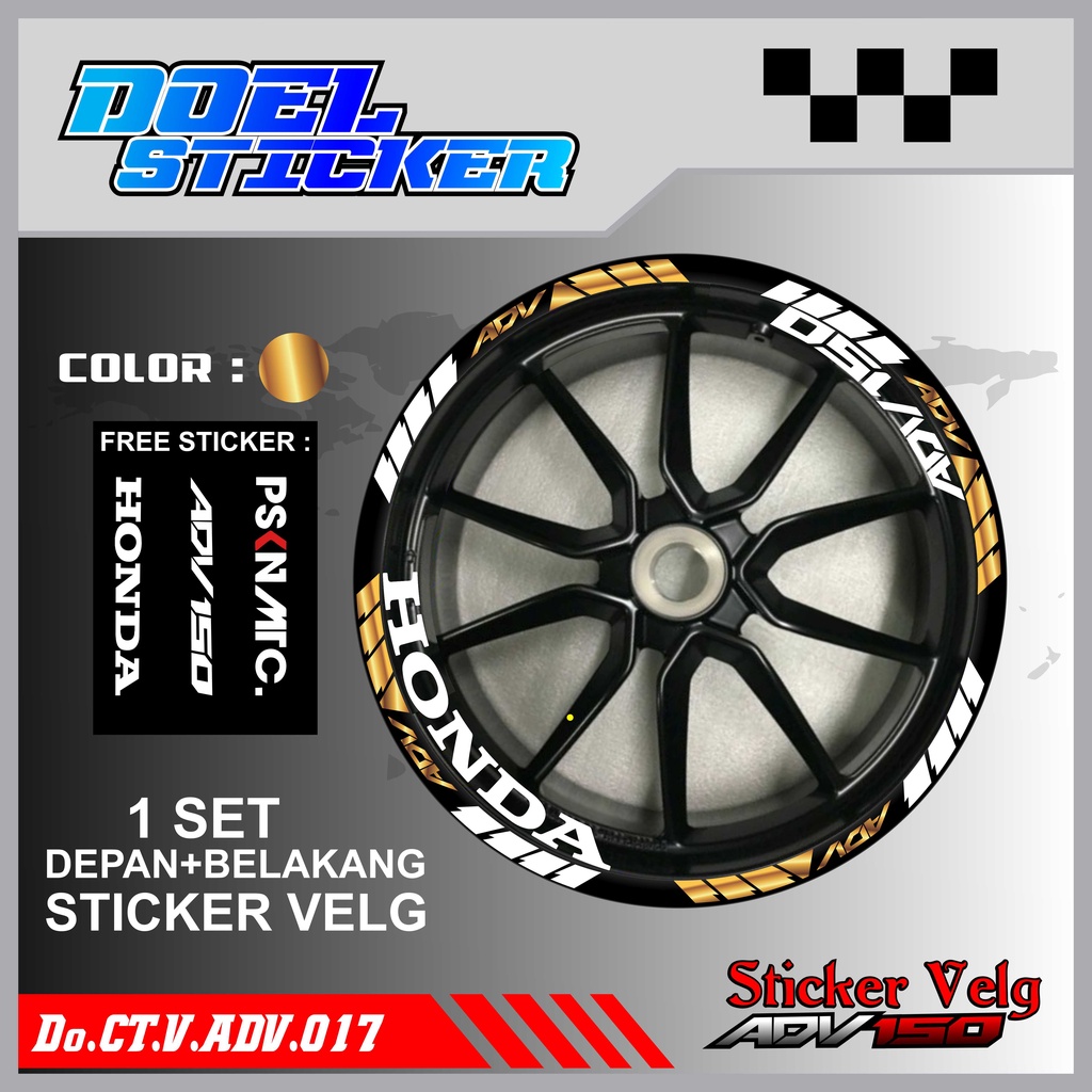 STICKER CUTTING LIST VELG HONDA ADV 150 VARIASI MOTOR DOEL 017