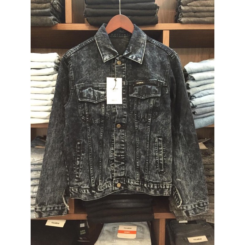 Jaket denim pria  branded pull n  bear Shopee Indonesia