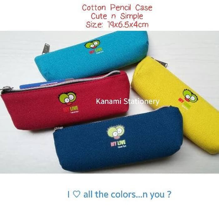 

Cotton Pencil Case Pouch Tempat Kotak Pensil Katun - My Live Have Fun. - Maroon