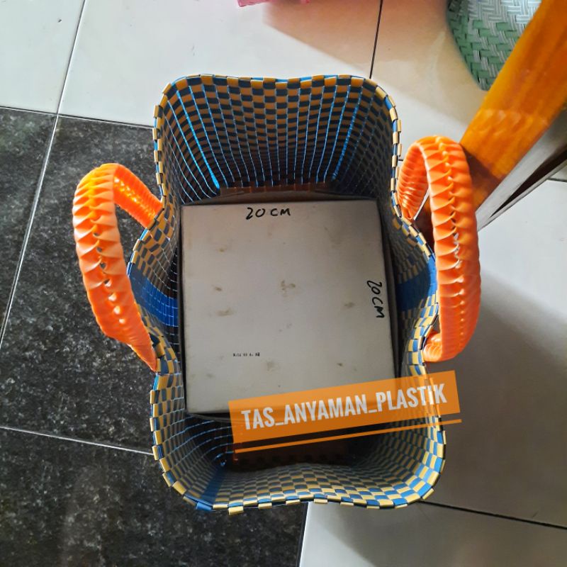 Tas Anyaman Plastik/Tas Keranjang Belanja /Tas Serba Guna TANPA TUTUP