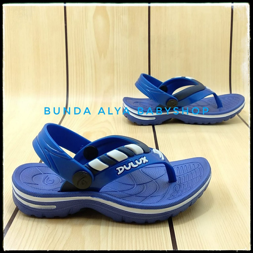 Sendal Anak Laki Laki Jepit Usia 6 Bulanan Karet BIRU Elastis - Sepatu Sandal Jepit Anak Cowok Alas Karet Anti Licin Size 20