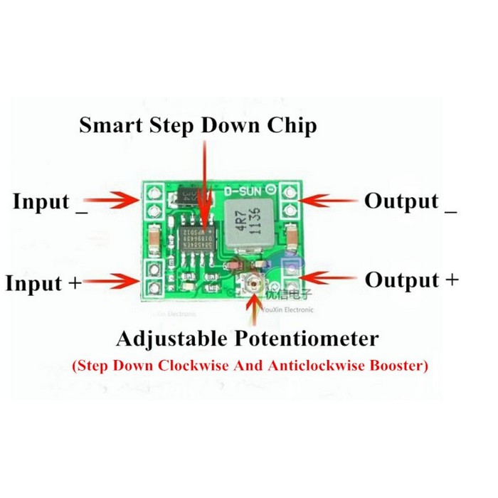 HQ Ultra-Small Step Down Power Supply Module 3A Adjustable replace LM2596