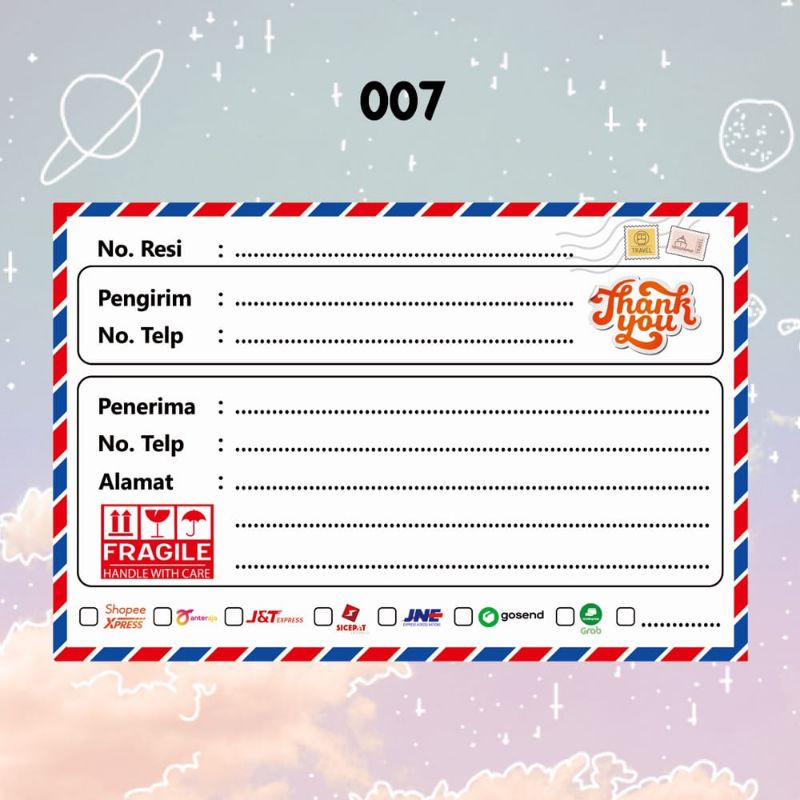 

[1pc] Sticker Label Pengiriman / Stiker kirim online Shop Label