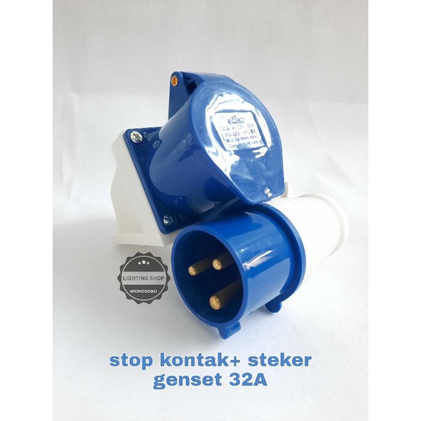 STOPKONTAK STEKER GENSET 32ampere 3kaki 3lubang