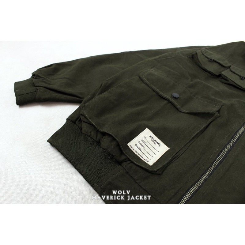 [SIAP KIRIM] JAKET BOMBER PRIA KANVAS MAVERICK WOLV NEW