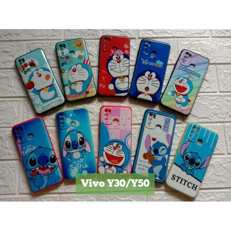 TERBARU SOFTCASE CASE VIVO Y30 Y50 PROTECT KAMERA MOTIF KARAKTER DORAEMON STITCH
