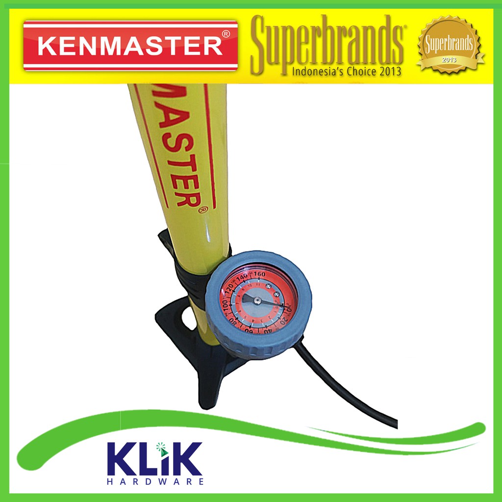 Kenmaster Pompa Angin Ban Sepeda Motor Mobil Bola Plus Meter KM-5435B Pentil Presta Schrader