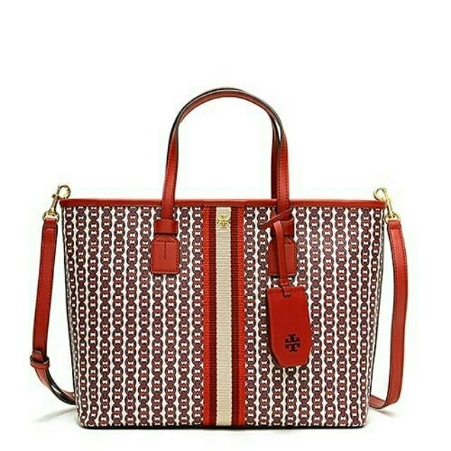 Tas Tory Burch Gemini Link Small Tote Liberty Red Original