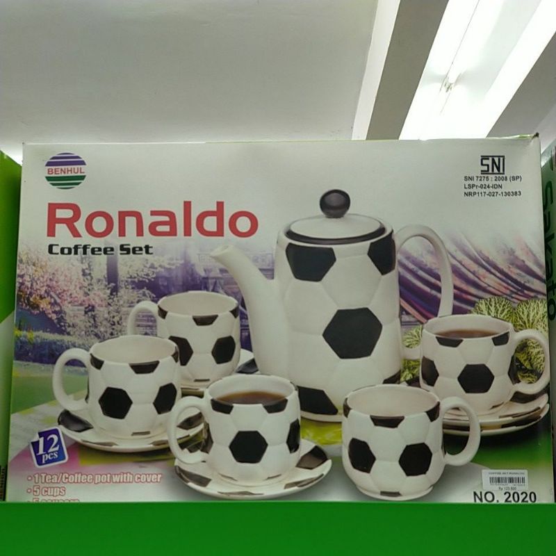 Coffe set/Tea set keramik bola Ronaldo by Taniti PALING MURAH