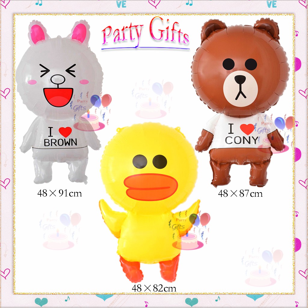 Grosir Balon Foil Brown Cony Sally Line Karakter Rabbit Kelinci