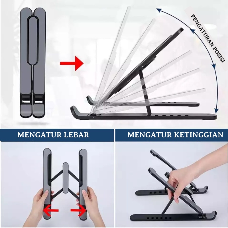 [HKL] LAPTOP STAND P1 / HOLDER LAPTOP LIPAT P1 DUDUKAN LAPTOP STAND PORTABLE HOLDER  ADJUSTABLE