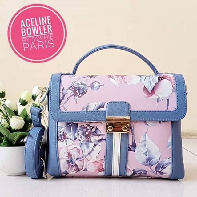 TAS SOPHIE MARTIN / ACELINE BOWLER / tas selempang wanita / motif bunga / ref : T5750M4