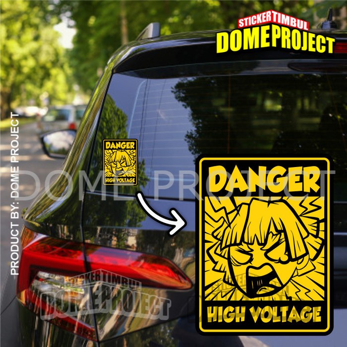 ZENITSU DANGER FORM STIKER CUTTING DECAL HELM MOTOR KACA MOBIL LOGO STICKER AESTHETIC DEKORASI OTOMOTIF