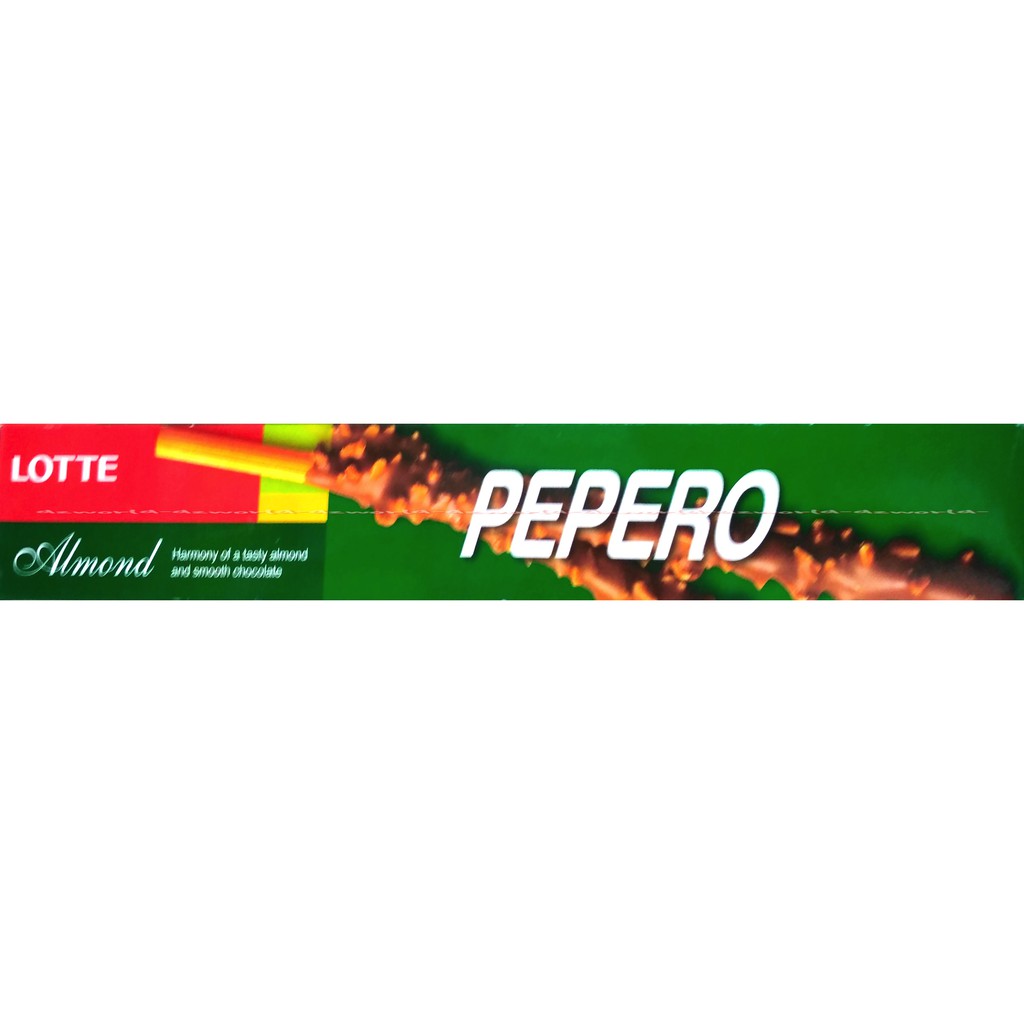 Pepero Almond 256gr Chocolate Biskuit Peperro Coklat Lotte Cemilan Korea Jumbo Peppero Stick Stik Coklat