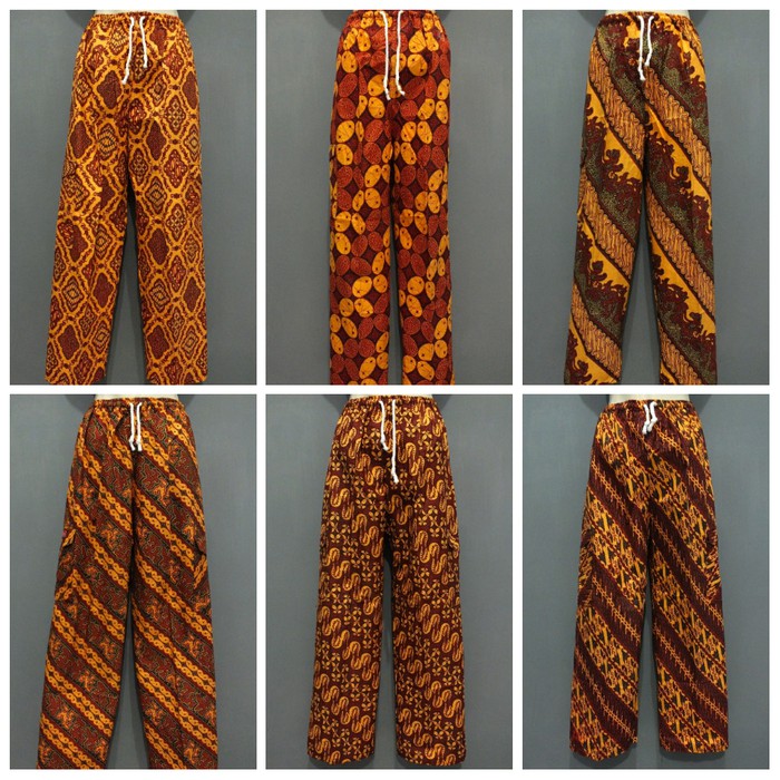Celana Batik Grosir Celana Batik Coklat-Kuning Cewek dan Cowok