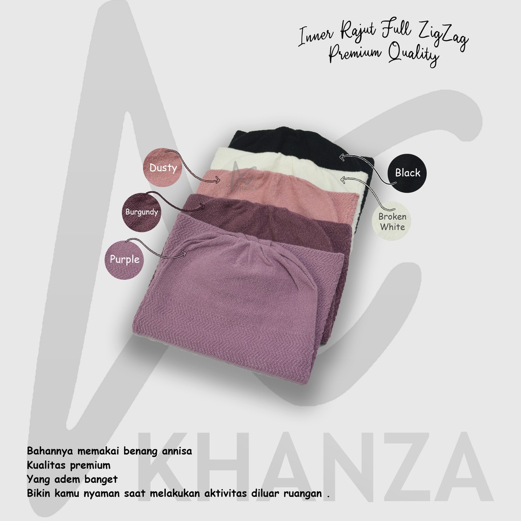 Inner Rajut Anpus Zigzag Premium Ciput Knit Anti Pusing Bandana Hijab