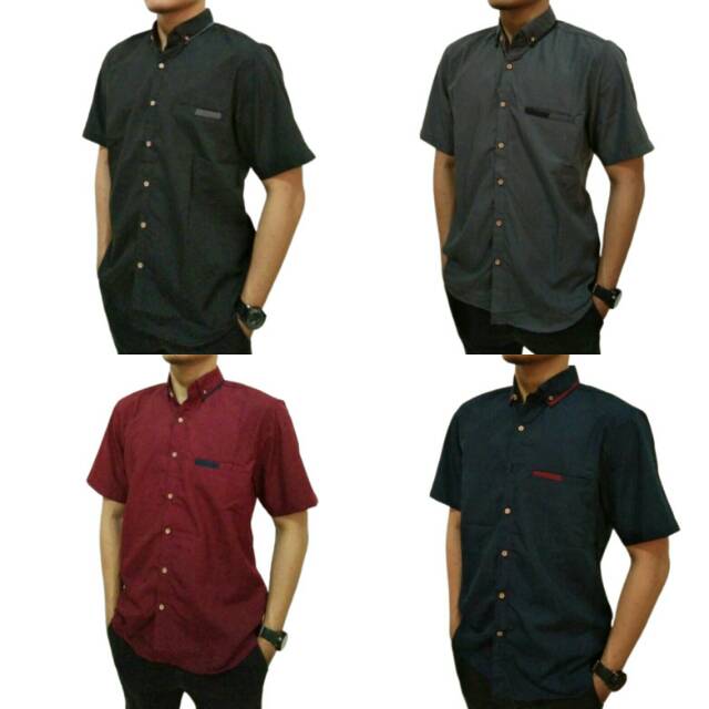 kemeja pria Lengan Pendek hem pria polos baju koko