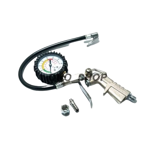 PAKET!!!! ALAT ISI ANGIN BAN MOTOR DAN MOBIL + Selang kompresor selang Pu 4,5M - 12M + Tire Inflator Air Pressure Gun Isi Ukur Tekanan Angin 3 in 1 Tire Gauge Kit Alat Pengisi Ukur Tekanan Buang Angin Ban