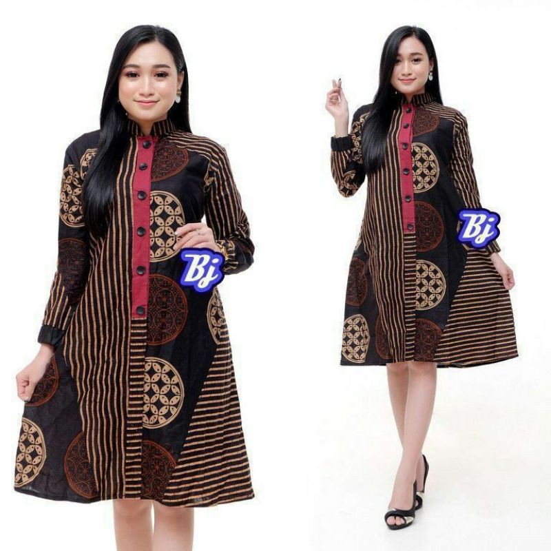 tunik lurik motif koin ukuran jumbo