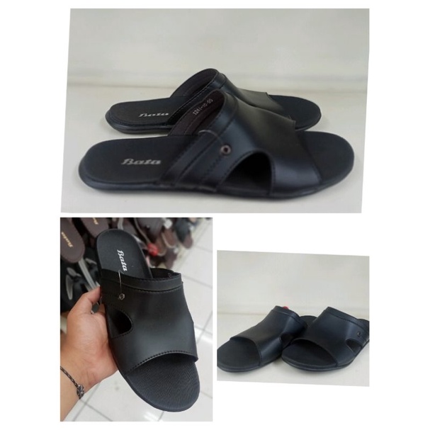 Bata sandal pria hitam dan warna coklat asli bata