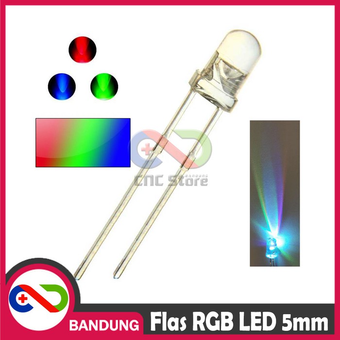 LED FLASHING THREE COLOR COLORFUL 5MM RGB LIGHT CLEAR DUA KAKI DIMMER