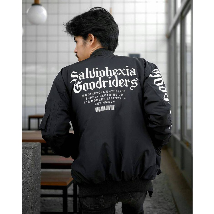 Jaket Bikers Jaket Salvio Hexia Jaket Parasut Salviohexia Jaket Outdrorr Jaket Bomber Putih