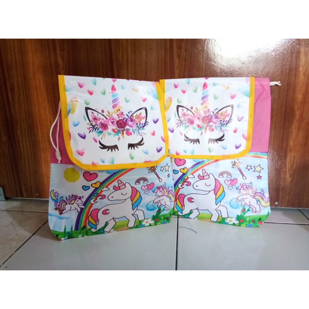 Goodie Bag Tas Souvenir Ultah Ransel UNICORN Gemblok Punggung Anak PAUD / TK